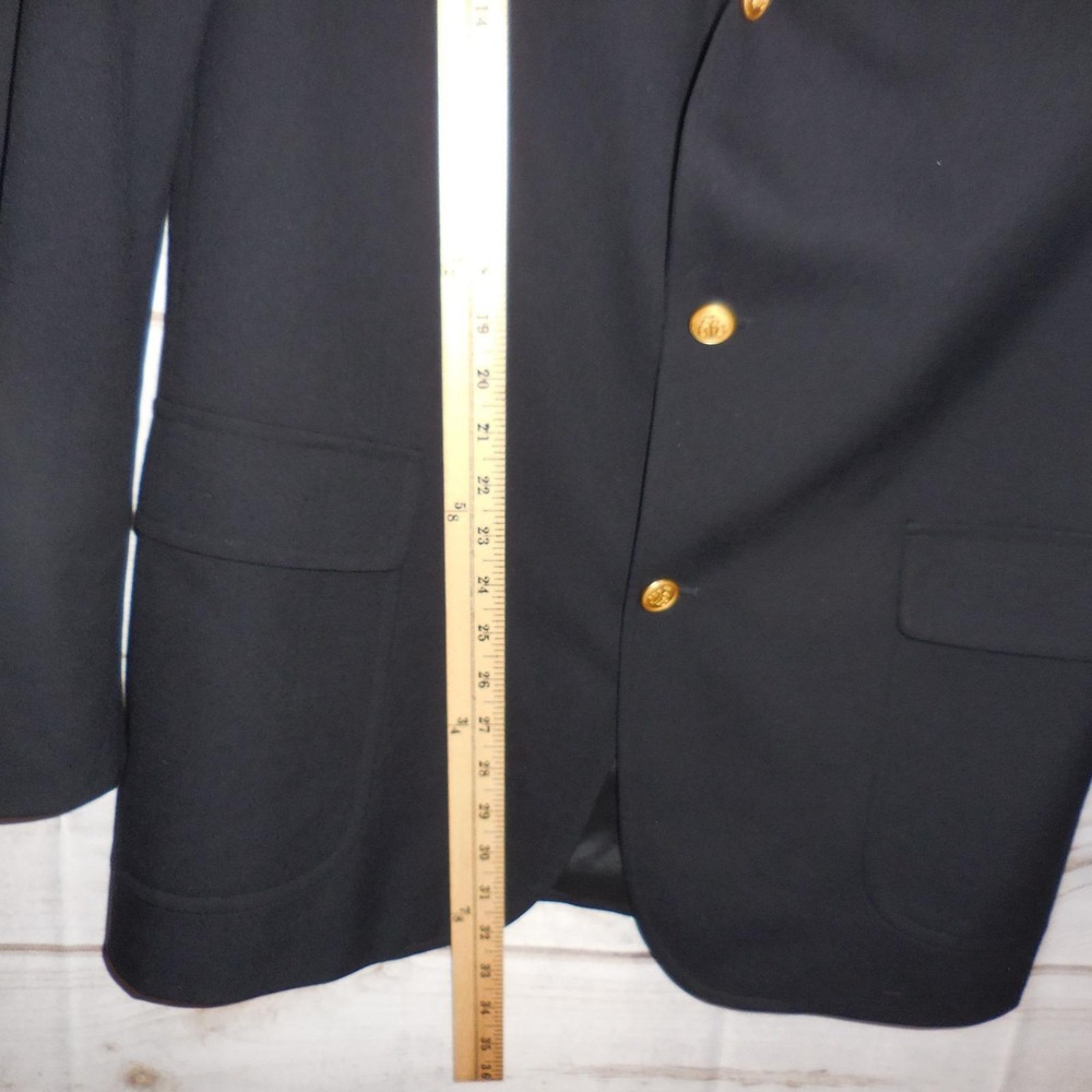 VTG‎ Brooks Brothers Brooksease Navy Blue Wool Blazer Gold Buttons 41 Long - Picture 3 of 9